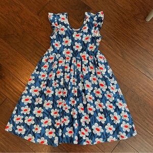 Hanna Andersson Floral Blue and Red Dress